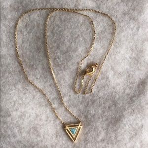 Dainty gold triangle necklace